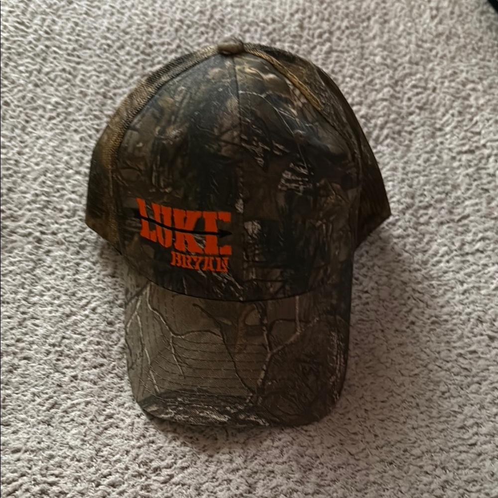 Realtree Camo Cap with Luke Bryan Orange Logo